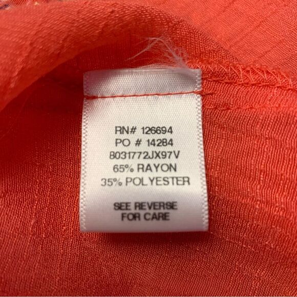 Cropped Coral Aztec Design Gauze Tank Top Sz. M Glam - Picture 9 of 11